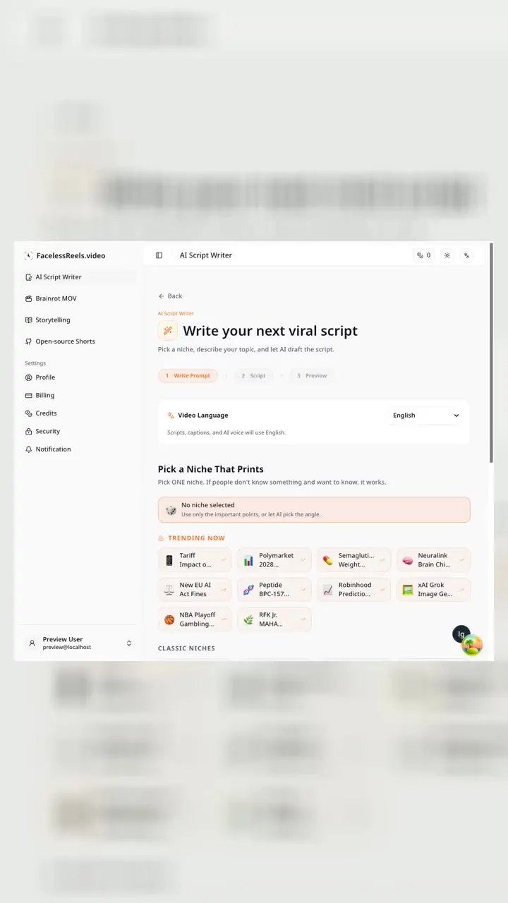 AI Script Writer preview